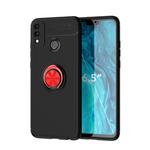 For Huawei Honor 9X Lite Metal Ring Holder 360 Degree Rotating TPU Case(Black+Red)