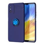 For Huawei  Honor X10 Max Metal Ring Holder 360 Degree Rotating TPU Case(Blue+Blue)