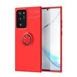 For Samsung Galaxy Note20 Ultra Metal Ring Holder 360 Degree Rotating TPU Case(Red+Red)(Red+Red)