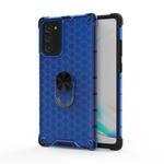 For Samsung Galaxy Note 20 Shockproof Honeycomb PC + TPU Ring Holder Protection Case(Blue)