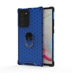 For Samsung Galaxy Note20 Ultra  Shockproof Honeycomb PC + TPU Ring Holder Protection Case(Blue)