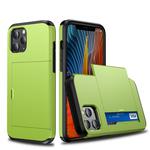 For iPhone 12 mini Shockproof Rugged Armor Protective Case with Card Slot(Green)