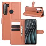 For HTC Desire 20 Pro Litchi Texture Horizontal Flip Protective Case with Holder & Card Slots & Wallet(Brown)