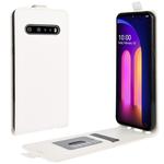 For LG V60 ThinQ 5G / LG V60 ThinQ 5G UW R64 Texture Single Vertical Flip Leather Protective Case with Card Slots & Photo Frame(White)