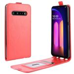 For LG V60 ThinQ 5G / LG V60 ThinQ 5G UW R64 Texture Single Vertical Flip Leather Protective Case with Card Slots & Photo Frame(Red)