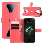 For Xiaomi Black Shark 3 Litchi Texture Horizontal Flip Protective Case with Holder & Card Slots & Wallet(Red)