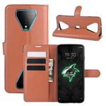 For Xiaomi Black Shark 3 Litchi Texture Horizontal Flip Protective Case with Holder & Card Slots & Wallet(Brown)