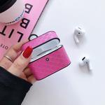 For Apple Airpods Pro Dragon Scale Pattern PU Leather Protective Case(Rose Red)