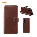 For Huawei P40 ENKAY Hat-Prince Horizontal Flip Leather Case with Holder & Card Slots & Wallet(Brown)