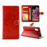 For Samsung Galaxy Xcover Pro Crazy Horse Texture Leather Horizontal Flip Protective Case with Holder & Card Slots & Wallet & Photo Frame(Brown)