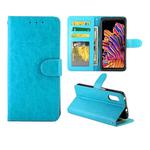 For Samsung Galaxy Xcover Pro Crazy Horse Texture Leather Horizontal Flip Protective Case with Holder & Card Slots & Wallet & Photo Frame(baby Blue)