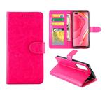 For Huawei Nova 7 Pro Crazy Horse Texture Leather Horizontal Flip Protective Case with Holder & Card Slots & Wallet & Photo Frame(Magenta)