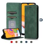 For Samsung Galaxy A01 (EU) Retro Skin Feel Business Magnetic Horizontal Flip Leather Case(Army Green)