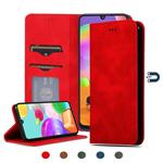 For Samsung Galaxy A31 Retro Skin Feel Business Magnetic Horizontal Flip Leather Case(Red)