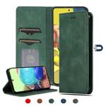 For Samsung Galaxy A51 5G Retro Skin Feel Business Magnetic Horizontal Flip Leather Case(Army Green)