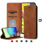 For Samsung Galaxy A51 5G Retro Skin Feel Business Magnetic Horizontal Flip Leather Case(Brown)