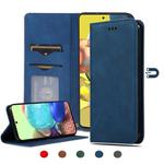 For Samsung Galaxy A71 5G Retro Skin Feel Business Magnetic Horizontal Flip Leather Case(Navy Blue)