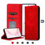 For Samsung Galaxy Note 10 Lite/A81 Retro Skin Feel Business Magnetic Horizontal Flip Leather Case(Red)