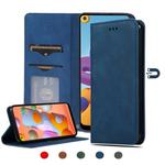 For Samsung Galaxy A21s Retro Skin Feel Business Magnetic Horizontal Flip Leather Case(Navy Blue)