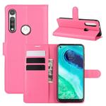 For Motorola Moto G Fast Litchi Texture Horizontal Flip Protective Case with Holder & Card Slots & Wallet(Rose red)