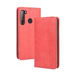 For HTC Desire 20 Pro Magnetic Buckle Retro Crazy Horse Texture Horizontal Flip Leather Case  , with Holder & Card Slots & Photo Frame(Red)