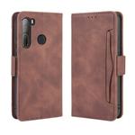 For HTC Desire 20 Pro Wallet Style Skin Feel Calf Pattern Leather Case ，with Separate Card Slot(Brown)