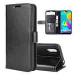 For Samsung Galaxy M01 R64 Texture Single Horizontal Flip Protective Case with Holder & Card Slots & Wallet& Photo Frame(Black)