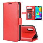For Samsung Galaxy M01 R64 Texture Single Horizontal Flip Protective Case with Holder & Card Slots & Wallet& Photo Frame(Red)