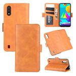 For Samsung Galaxy M01 Dual-side Magnetic Buckle Horizontal Flip Leather Case with Holder & Card Slots & Wallet(Yellow)