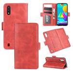 For Samsung Galaxy M01 Dual-side Magnetic Buckle Horizontal Flip Leather Case with Holder & Card Slots & Wallet(Red)