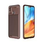 For Huawei Honor 9X Lite Carbon Fiber Texture Shockproof TPU Case(Brown)