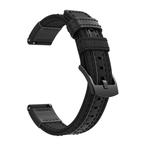 For Fossil Fossil Gen5 Carlyle Canvas Leather Nylon Watch Band(Black)