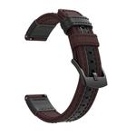 For Fossil Fossil Gen5 Carlyle Canvas Leather Nylon Watch Band(Red)