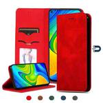 For Redmi Note 9 / Redmi 10X 4G Retro Skin Feel Business Magnetic Horizontal Flip Leather Case(Red)