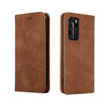 For Huawei P40 Retro Skin Feel Business Magnetic Horizontal Flip Leather Case(Brown)