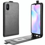 For Xiaomi Redmi 9A R64 Texture Single Vertical Flip Leather Protective Case with Card Slots & Photo Frame(Black)