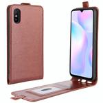 For Xiaomi Redmi 9A R64 Texture Single Vertical Flip Leather Protective Case with Card Slots & Photo Frame(Brown)