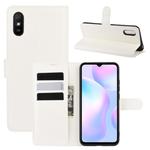 For Xiaomi Redmi 9A Litchi Texture Horizontal Flip Protective Case with Holder & Card Slots & Wallet(White)