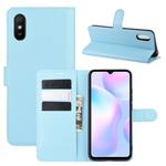 For Xiaomi Redmi 9A Litchi Texture Horizontal Flip Protective Case with Holder & Card Slots & Wallet(Blue)