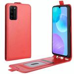For Huawei Honor 30 lite/Honor 30 Youth R64 Texture Single Vertical Flip Leather Protective Case with Card Slots & Photo Frame(Red)