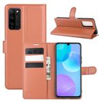 For Huawei Honor 30 lite/Honor 30 Youth Litchi Texture Horizontal Flip Protective Case with Holder & Card Slots & Wallet(Brown)