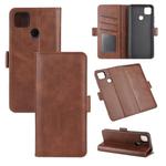 For Xiaomi Redmi 9C Dual-side Magnetic Buckle Horizontal Flip Leather Case with Holder & Card Slots & Wallet(Brown)