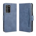 For Samsung Galaxy Note20 Ultra Wallet Style Skin Feel Calf Pattern Leather Case with Separate Card Slot(Blue)