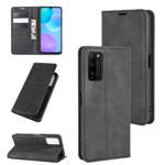 For Huawei Honor 30 Lite/30 Youth Retro-skin Business Magnetic Suction Leather Case with Holder & Card Slots & Wallet(Black)