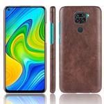 For Xiaomi Redmi Note 9 / Redmi 10X 4G Shockproof Litchi Texture PC + PU Case(Brown)