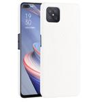 For OPPO A92s Shockproof Crocodile Texture PC + PU Case(White)