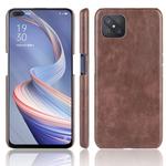 For OPPO A92s Shockproof Litchi Texture PC + PU Case(Brown)