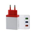 2A 3 USB PortsTravel Charger, EU Plug(Red)