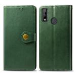 For Huawei Y8S Retro Solid Color Leather Buckle Phone Case with Lanyard & Photo Frame & Card Slot & Wallet & Stand Function(Green)