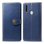 For OPPO A8 Solid Color Leather Buckle Phone Case with Lanyard & Photo Frame & Card Slot & Wallet & Stand Function(Blue)